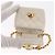 CHANEL Llavero Matelassé de Piel de Cordero Oro Blanco CC Auth bs33121 Dorado - vista 10