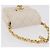 CHANEL Llavero Matelassé de Piel de Cordero Oro Blanco CC Auth bs33121 Dorado - vista 6