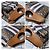 Borsa a Spalla Pocket Mini Monogram Stripe E-Canvas Burberry Marrone/Nero/Bianco - vista 8