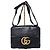 Borsa a spalla media Marmont in pelle martellata nera GUCCI Nero
