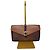 Clutch Fendista in pelle e pelle verniciata nera/marrone Nero
