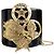 Raro bracciale largo dichiarativo in oro nero di Chanel 14A Paris Dallas D'oro