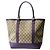 Gucci Abbey Tote GG Canvas e pelle viola Beige Viola scuro