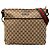 Borsa a tracolla Gucci in tela GG marrone con web Beige