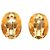 Orecchini Ovali Coco Mark di Chanel in Oro D'oro - vista 2