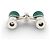 NEUF JUMELLES MONTRE ROLEX LUNETTES D'OPERA ACIER PALLADIE EMAIL VERT BINOCULARS - vue 3