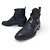 Hermès SCARPE HERMES FINLAND ANFIBI 42 IN PELLE NERA CON DOPPIE CINGHIE Nero