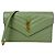 Borsa a tracolla in pelle verde con catena Envelope Saint Laurent