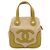 Timeless Borsa tote in tela Chanel Coco Mark Rosa Beige Verde