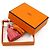 Hermès Carmen Uno Dos Anymilo Leder-Schlüsselanhänger Pink Orange - Ansicht 5