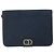 Borsa a Spalla in Tela Trotter Christian Dior Blu Navy Oro Auth ka2125 D'oro - vista 13