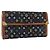 LOUIS VUITTON Monogram Multicolor Porte Tresor Wallet Black M92658 Auth 169654