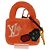 LOUIS VUITTON LV Lucky Rock Portachiavi in Pelliccia Arancione M03107 LV Auth 170579SAM - vista 13