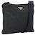 PRADA Schultertasche Nylon Schwarz Silber Authentisch 166754