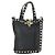 Borsa a mano in pelle Valentino 2 in 1 Nero Oro Auth BA10121 D'oro