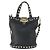Borsa a mano in pelle Valentino 2 in 1 Nero Oro Auth BA10121 D'oro - vista 13