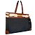 Borsa tote Saint Laurent Manhattan Marrone e Blu Scuro in Pelle