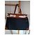 Borsa tote Saint Laurent Manhattan Marrone e Blu Scuro in Pelle - vista 2