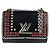 Borsa a Spalla Epi Twist MM di Louis Vuitton Nero Rosso Bianco sporco
