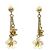 Orecchini a goccia in metallo dorato e bianco Chanel D'oro