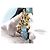Borsa a Spalla in Pelle con Logo Coach Blu Turchese - vista 9