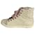Lanvin High-Top-Sneaker aus beigem Leder mit Python-Spitze Größe 39