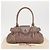 Borsa a mano Gancini in pelle beige argento Salvatore Ferragamo Auth 169577 - vista 12