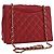 Borsa a spalla in pelle matelassé CHANEL con catena rossa oro CC Auth 169596 Rosso D'oro
