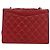 Borsa a spalla in pelle matelassé CHANEL con catena rossa oro CC Auth 169596 Rosso D'oro - vista 13