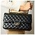 Timeless Chanel Borsa a spalla matelassé in pelle caviar nera con doppio flap classico medio Nero - vista 4