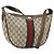Borsa a Spalla GUCCI GG Supreme Web Sherry Line PVC Beige Rosso Auth 170320
