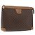 Céline Clutch in tela Macadam CELINE in pelle PVC marrone oro Auth 170341 D'oro