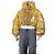 Dolce & Gabbana Gelbe Leopardenmuster cropped Pufferjacke - Größe S