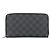 Louis Vuitton Zippy Organizer NM Damier Graphite Long Wallet Brown Black