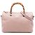 Bamboo Borsa Boston Shopper media in pelle di vitello rosa con bambù Gucci