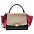 Céline Mittelgroße Trapez-Tasche aus Tricolor Kalbsleder von Celine Schwarz