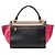 Céline Mittelgroße Trapez-Tasche aus Tricolor Kalbsleder von Celine Schwarz - Ansicht 3