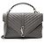 Borsa a tracolla Saint Laurent Matelasse Calfskin Monogram College Large Grigio