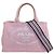 Borsa a Spalla Prada Canapa Tote SS Rosa Bianco
