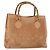 Borsa a mano in pelle scamosciata Gucci Bamboo marrone oro Auth 166728 D'oro
