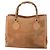 Borsa a mano in pelle scamosciata Gucci Bamboo marrone oro Auth 166728 D'oro - vista 2