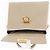 Borsa a mano Gancini in pelle beige e oro Auth 170123 di Salvatore Ferragamo - vista 10