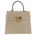 Borsa a mano Gancini in pelle beige e oro Auth 170123 di Salvatore Ferragamo - vista 13