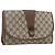 GUCCI GG Supreme Web Sherry Line Clutch Bag PVC Beige Oro 89 01 030 Auth 170517