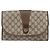 GUCCI GG Supreme Web Sherry Line Clutch Bag PVC Beige Oro 89 01 030 Auth 170517 - vista 13
