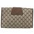 GUCCI GG Supreme Web Sherry Line Clutch Bag PVC Beige Oro 89 01 030 Auth 170517 - vista 2