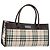 Burberry Nova Check Handtasche aus Nylon Beige Silber Authentisch ep13206