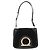 Borsa a Spalla Gancini in Pelle Scamosciata Nera e Oro Salvatore Ferragamo Auth 149888V Nero D'oro - vista 13