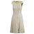 Prada Seidenmischungskleid mit gelben Perlendetails Beige