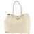 Borsa a spalla in nylon beige crema e pelle di vitello Prada